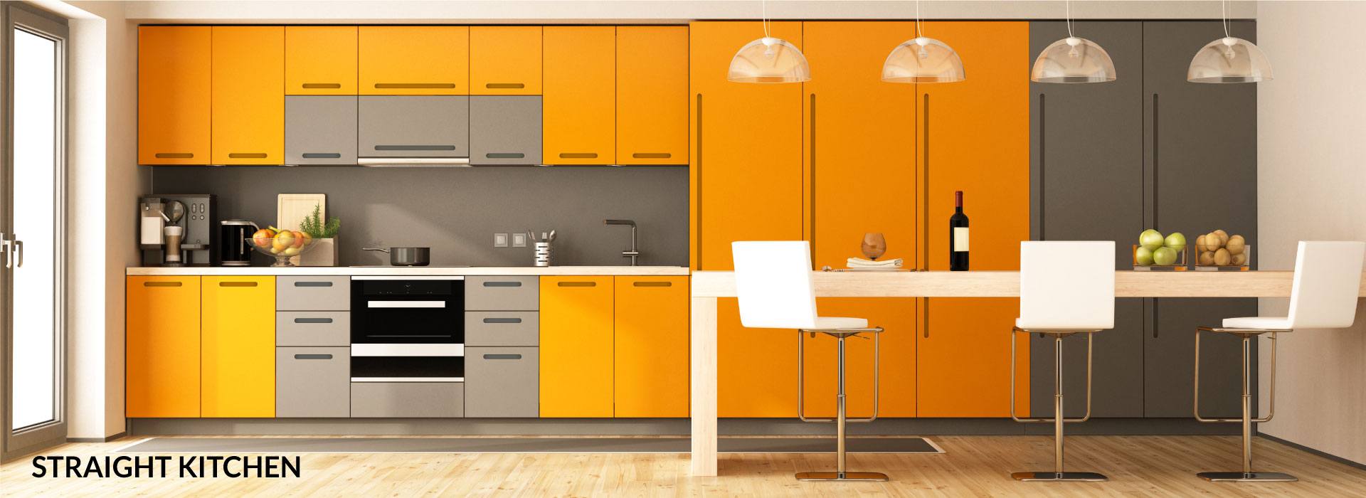 Modern Design Straight Kitchen | Promkraft Interior